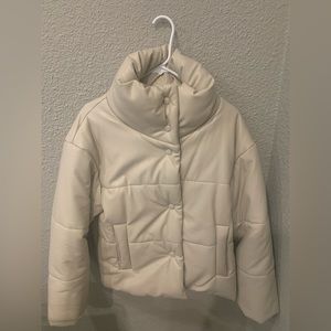 Lattelier Faux-leather Puffer Jacket